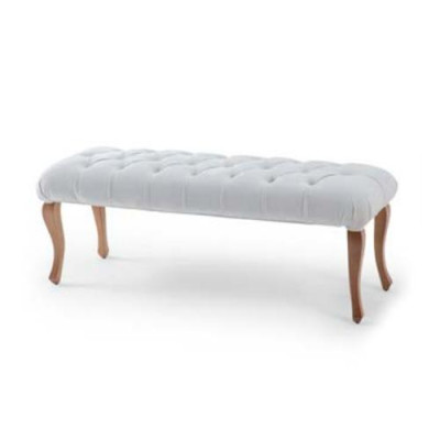 Luxurious bed bench bedroom textile furniture classic noble wooden feet