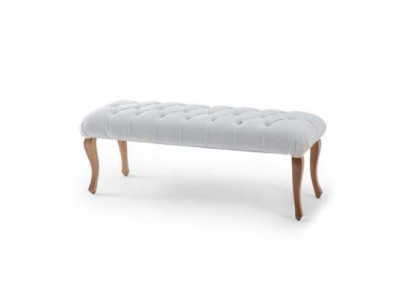 Luxurious bed bench bedroom textile furniture classic noble wooden feet