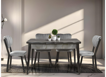 Chic dining room grey dining table rectangular table designer top