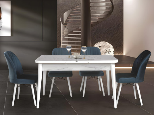 White kitchen table designer dining room dining table luxury rectangular table