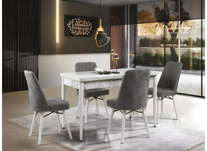 Extendable white dining table exclusive kitchen table modern wood furniture