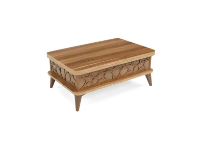 Brown wooden coffee table living room rectangular wooden furniture