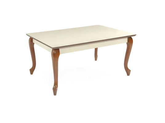White-Brown Coffee Table Designer Wood Legs Rectangular Side Tables