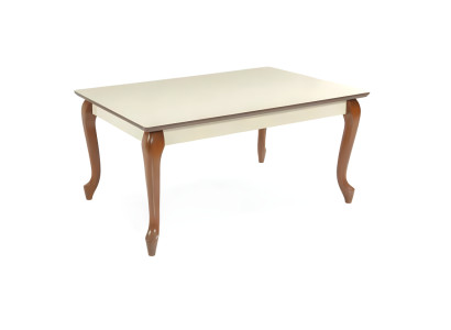 White-Brown Coffee Table Designer Wood Legs Rectangular Side Tables