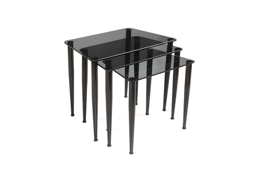 Black hard glass coffee tables designer living room noble side tables