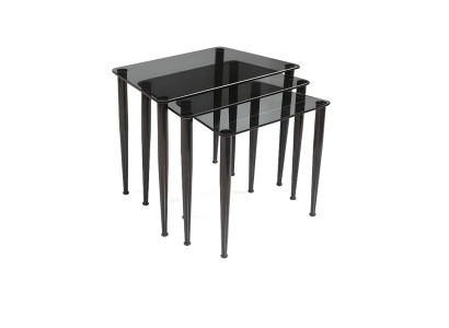 Black hard glass coffee tables designer living room noble side tables