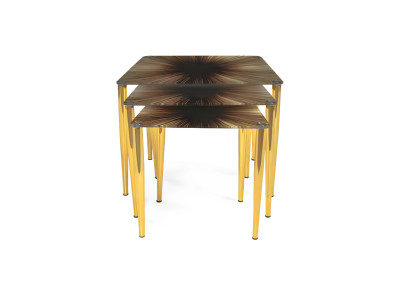 Luxurious Coffee Table Set Patterned Tabletop Living Room Sofa Table