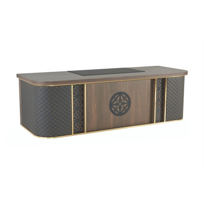 Office desk modern design brown black two-tone rectangular form style
