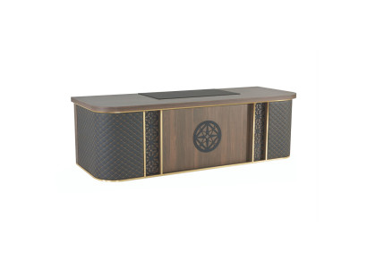 Office desk modern design brown black two-tone rectangular form style