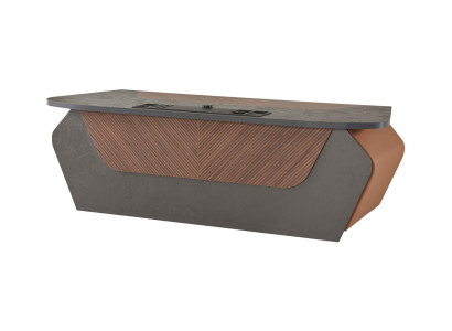 Office desk brown gray two-tone modern design rectangular desk