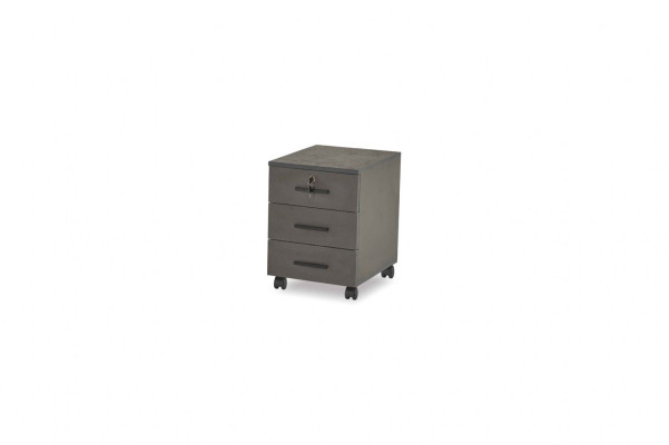 Gray filing cabinet, solid color, home office, modern design with drawers