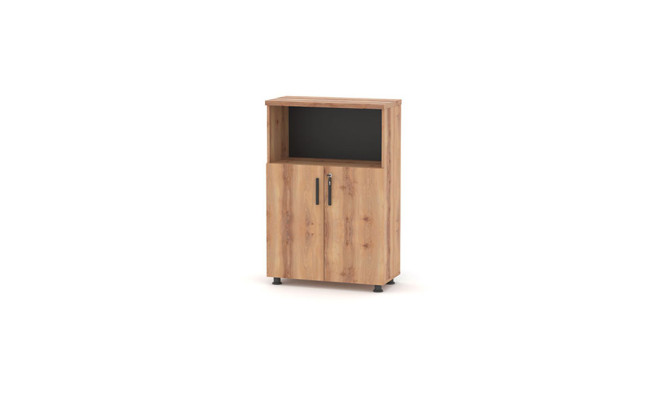 Rectangular File Cabinet Brown Black Two-Tone Office Shelf
