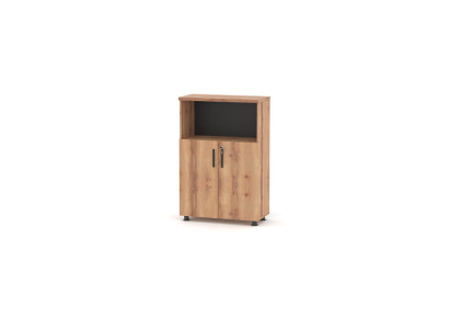 Rectangular File Cabinet Brown Black Two-Tone Office Shelf