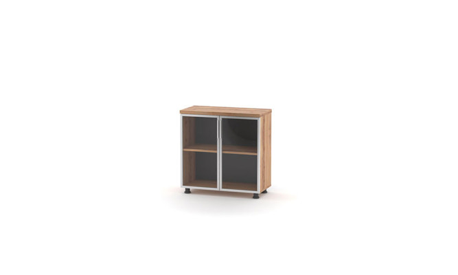 Filing cabinet with glass doors brown single-color shelf study room