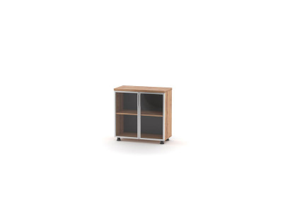 Filing cabinet with glass doors brown single-color shelf study room