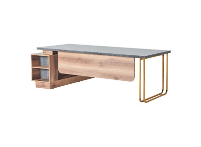 Office desk brown gray two-tone modern design study rectangular