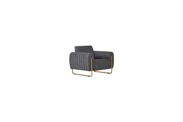 Armchair Gray Plain Home Office Modern Design Style Textile Material