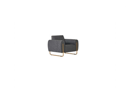 Armchair Gray Plain Home Office Modern Design Style Textile Material