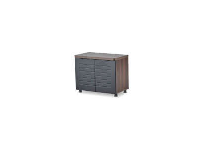 Study office cabinet dresser rectangular black brown two-toned