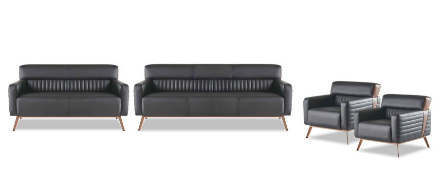 Office room set 4-piece 3-seater 2-seater with armchair modern design style