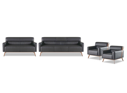 Office room set 4-piece 3-seater 2-seater with armchair modern design style