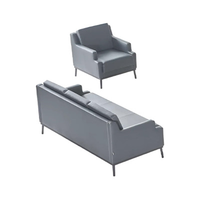 Study Room Set Dark Gray 3-Seater Armchair Solid Color Modern Design