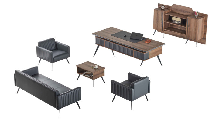 Multicolored designer office furniture 3-seater table sideboard armchair