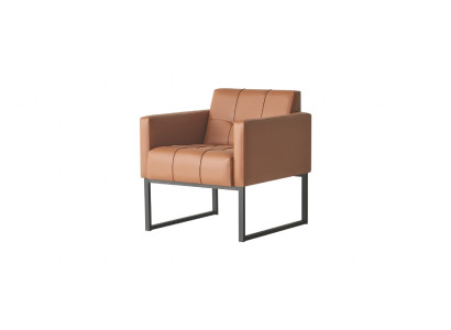 Armchair Brown Solid Color Study Modern Design 1-Seater Stainless Steel