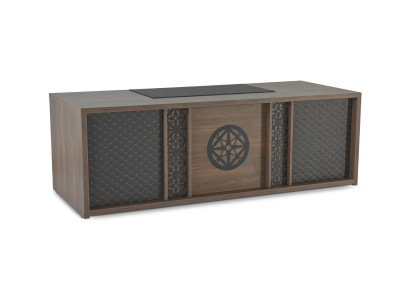 Office desk brown grey two-tone study rectangular shape modern
