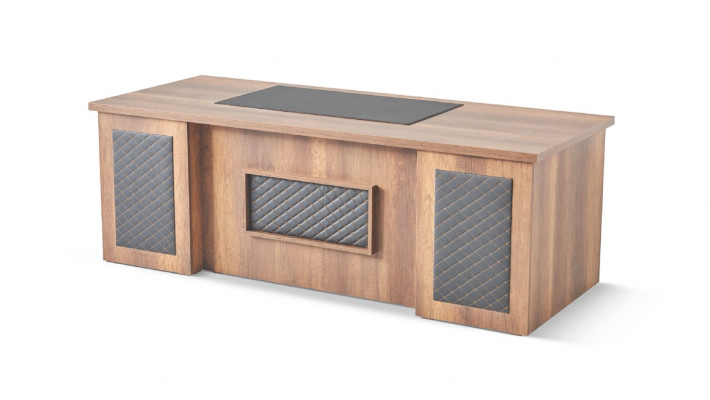 Office desk brown black two-tone rectangular shape study modern