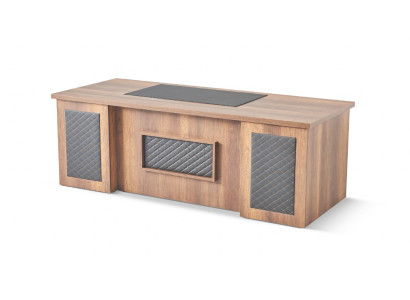 Office desk brown black two-tone rectangular shape study modern