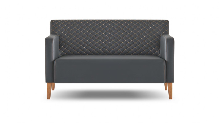 Sofa 2-seater study black solid color modern design living room