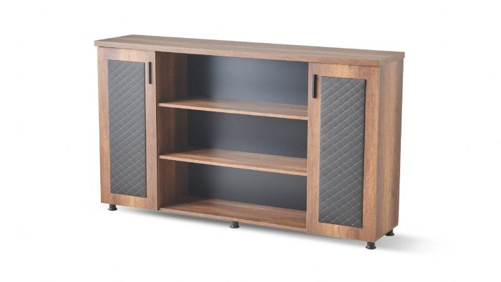 File Cabinet Sideboard Brown Black Two-Tone Modern Study Room
