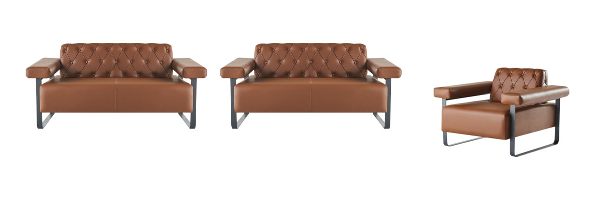 Chesterfield leather sofas original buttons 2-seater sofas armchair modern