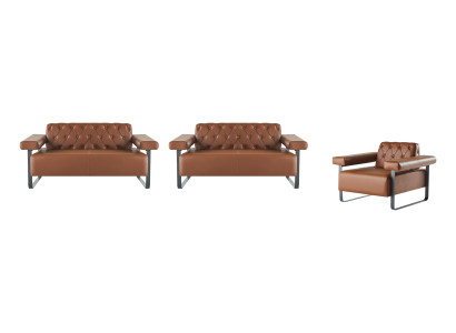 Chesterfield leather sofas original buttons 2-seater sofas armchair modern