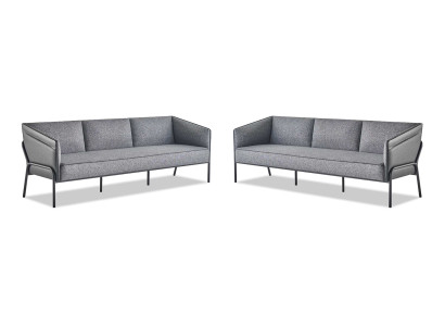 Leather sofas Textile 3-Seater Gray Stainless Steel Modern Leather Couch Sofa Set