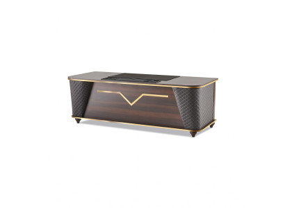 Office desk brown black wood modern style rectangular study office