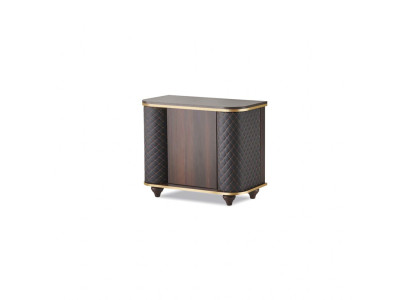 Rectangular Sideboard Brown Black Doors Modern Filing Cabinet