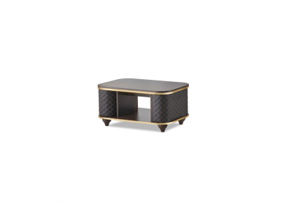 Coffee table brown black modern rectangular shelf office furniture