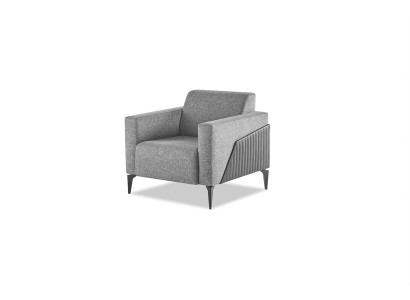 Armchair Gray Recliner Modern Leather Stainless Steel Fabric 1-Seater Armrests