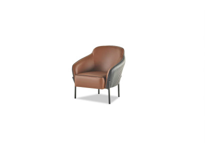 Armchair Brown Black Recliner Modern Leather Stainless Steel 1-Seater Soft