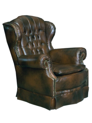 Chesterfield armchair wing chair recliner couch relax leather sofa seat new