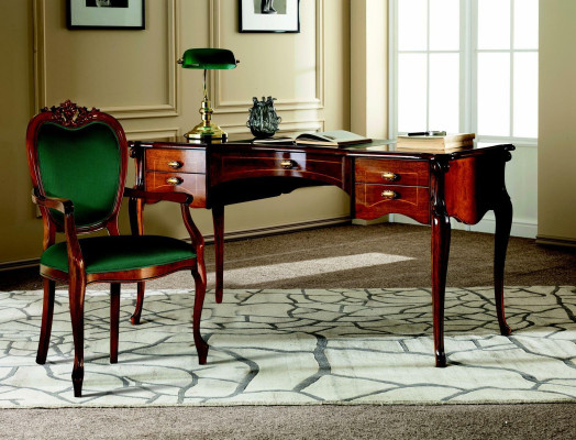 Baroque Rococo Desk Table 2-piece Set Italian Furniture