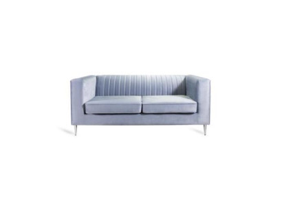 Sofa 2-seater gray elegant modern luxury design wood furniture upholstery fabric new