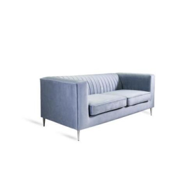 Sofa 2-seater gray elegant modern luxury design wood furniture upholstery fabric new