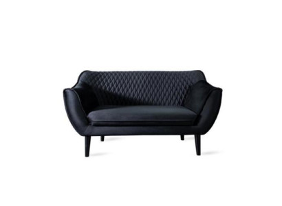 Sofa 2-seater black modern living room luxury design wood furniture upholstery fabric