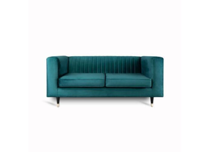 Sofa 2-Seater Green Elegant Modern Luxury Design Wood Furniture Upholstered Fabric New