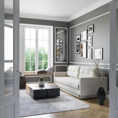 Sofa 3 Seater White Sofas Seat Living Room Modern Design Upholstery Fabric Luxury New