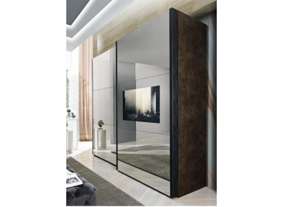Solid wardrobe bedroom furniture Italy real wood wardrobe wooden cabinet