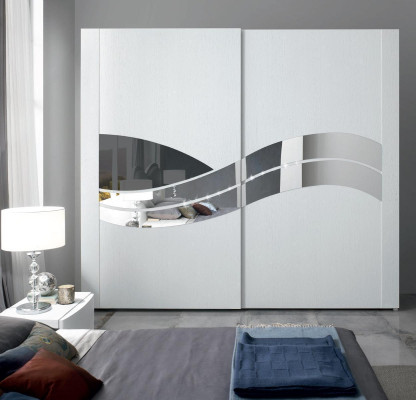 Wardrobe wooden cabinet luxury sliding door design wood modern furniture solid wood